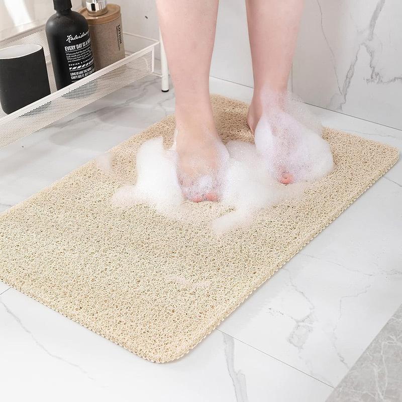 Badezimmer Imitation Kokosnuss Rutschfeste Matte Duschkabine Bad Fuß Quadratische Matte Toilette Toilette Wasserbeständig Seidenbodenmatte 40*60cm gray