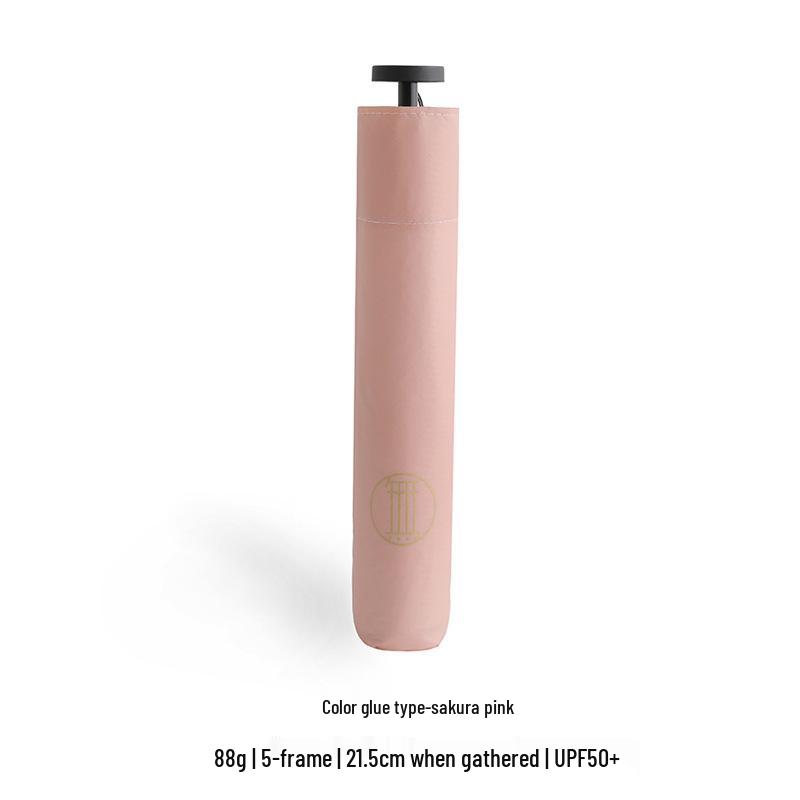 Ultraleichter 88g 5K Farbe Mini Tragbarer Bleistift-Regenschirm - Japanische Kohlefaser 3-fach Sonnenregenschirm für Studenten gray