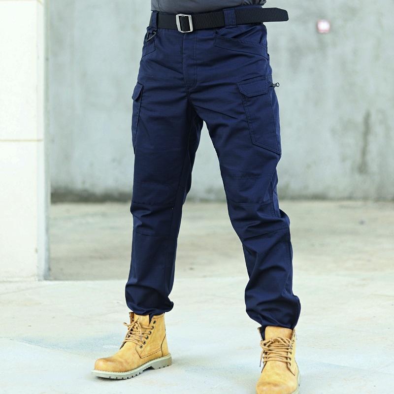 Sommer Lässige Leichte Armee Militär Lange Hosen Männlichen Wasserdicht Quick Dry Cargo Camping Overalls Taktische Hosen Atmungsaktiv L blau