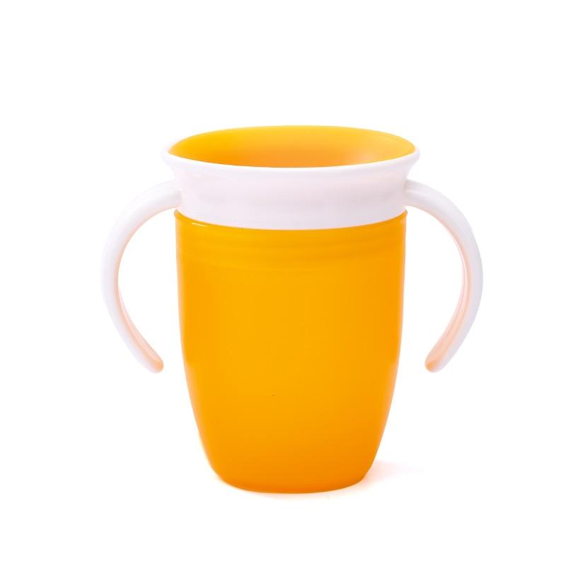 1PC 360 Baby Tassen Können Gedreht Werden Magie Tasse Baby Lernen Trinkbecher Dicht Kind Wasser Tasse Flasche 240ML Copos gelb