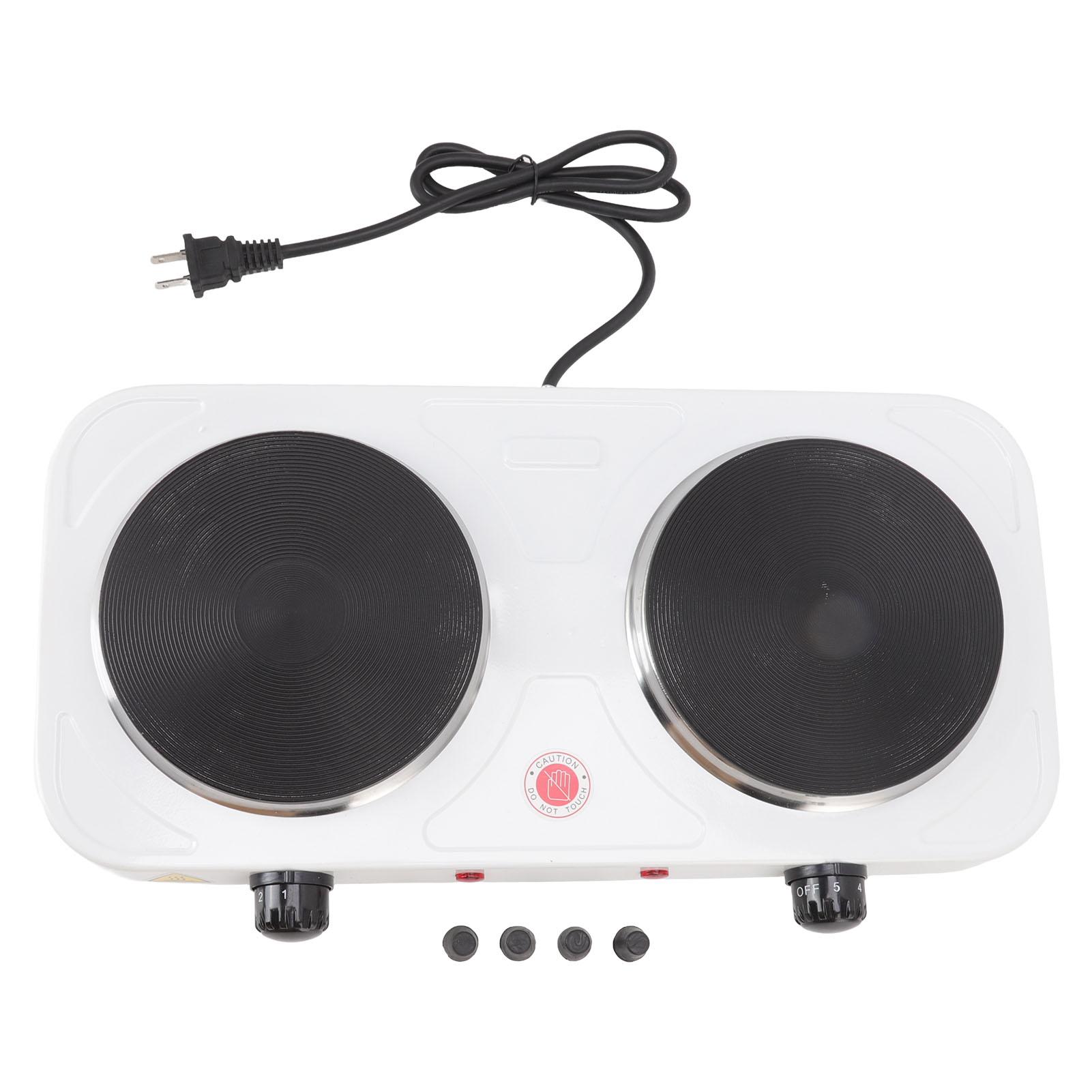 Elektroherd, 2000 W, Doppelheizplatten, tragbarer Arbeitsplattenherd für Küche, Schlafsaal, Büro