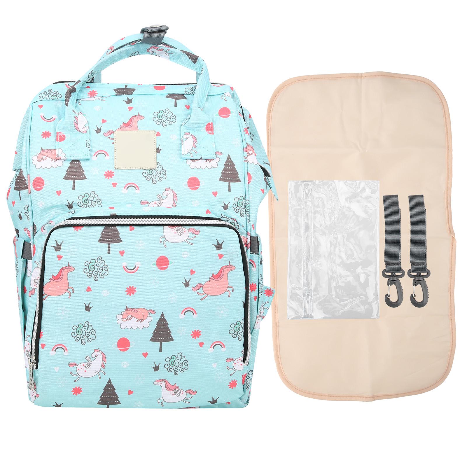 Tragbare Wickeltasche Multifunktional Große Kapazität Wickelrucksack Wasserdichte Windeltasche(Grün )