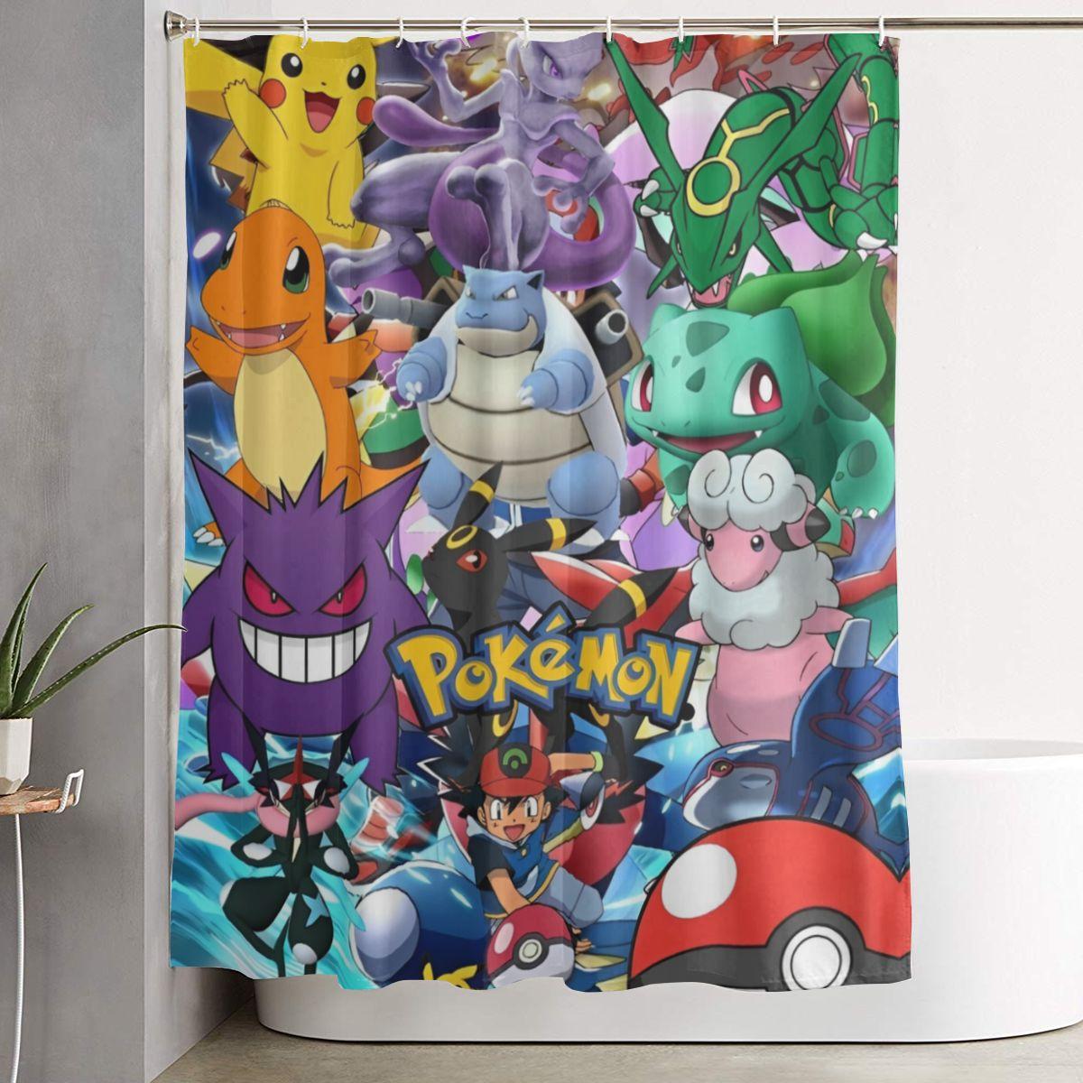 Figuren Cartoon Schiggy Duschvorhang Für Badezimmer Dekoration Leichte Duschvorhang Sets 60X72 Zoll Mit Haken 60x72inch 152x183cm
