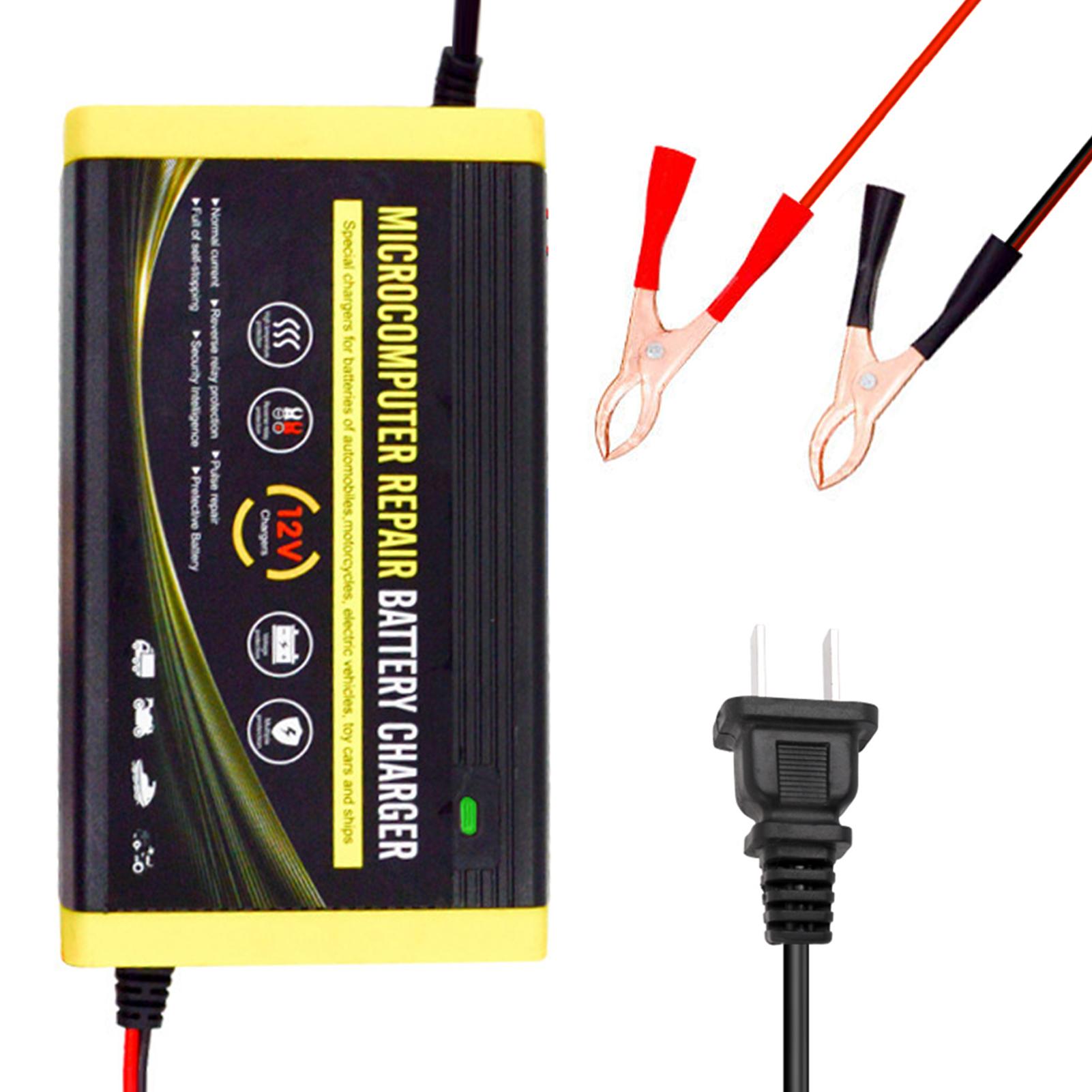 Autobatterie-Ladegerät, 12 V 6 A Intelligentes Reparatur-Ladegerät für Motorräder, Autos, SUVs, Trockenbatterien, US Plug bunt