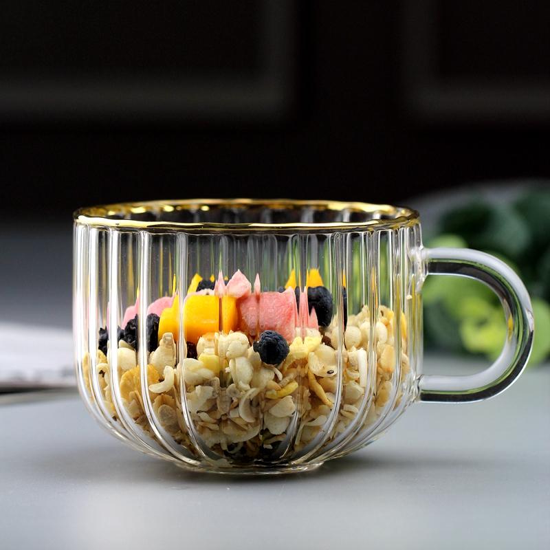 Kreative Glastasse für Saft, Getränke, Kaffee, 400 ml, Kürbisform, Phnom Penh, Frühstück, Tee, Milch, Wasser, transparente Tasse für Geschenke 400ml