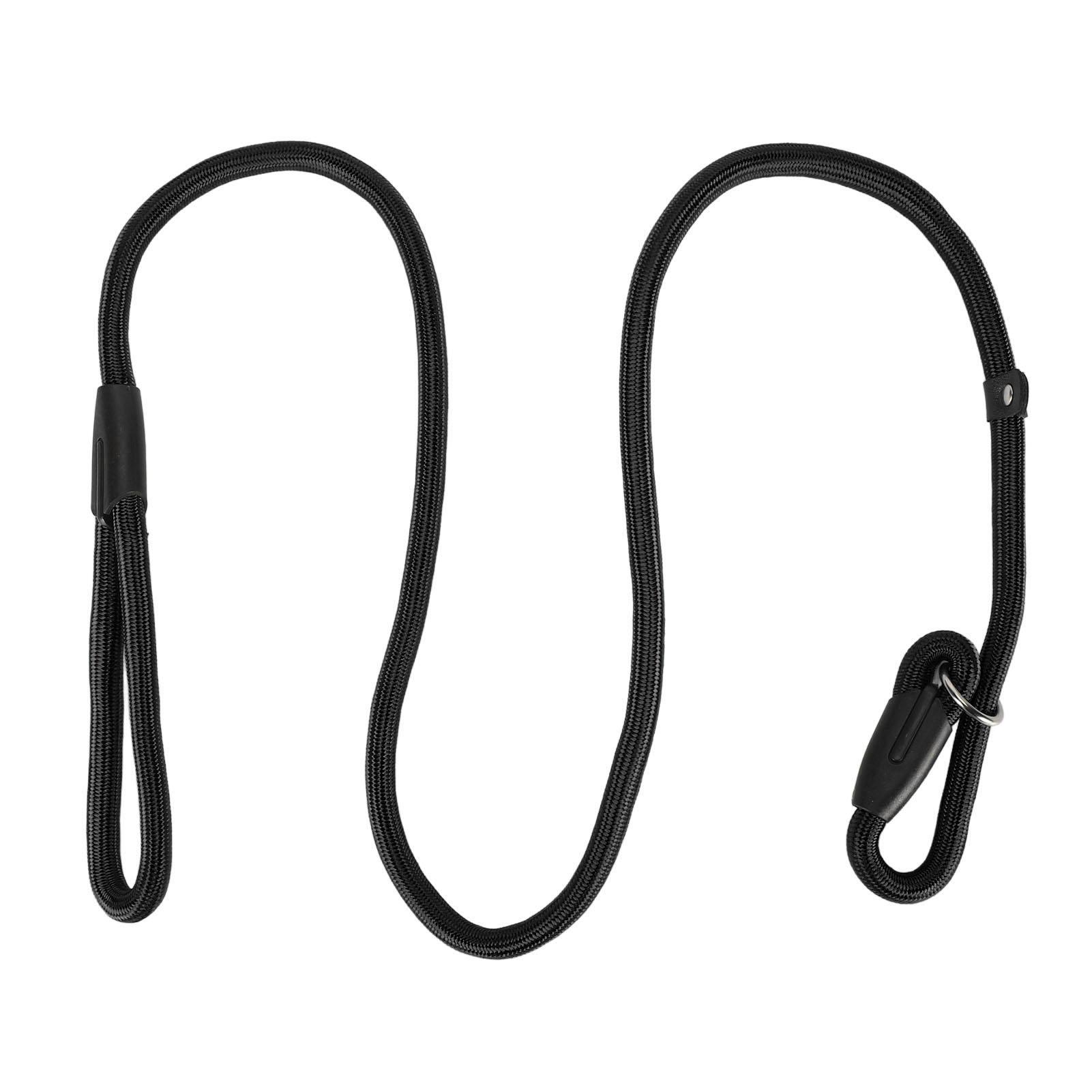 Hundeleine Rutschfest Verstellbar Hochbelastbar Weiches Nylon Hundetraktionsseil für Kleine Mittelgroße Hunde S (0.6x140cm / 0.2x55.1in) schwarz