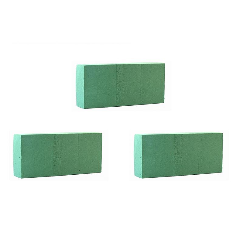 Steckschaum-Ziegelstein-Blumen-DIY-Handwerks-Blumen-Hausgarten-grüne Blumen-Hochzeits-Halter-Floristen-Versorgungsmaterial-Inneneinrichtung 3pcs