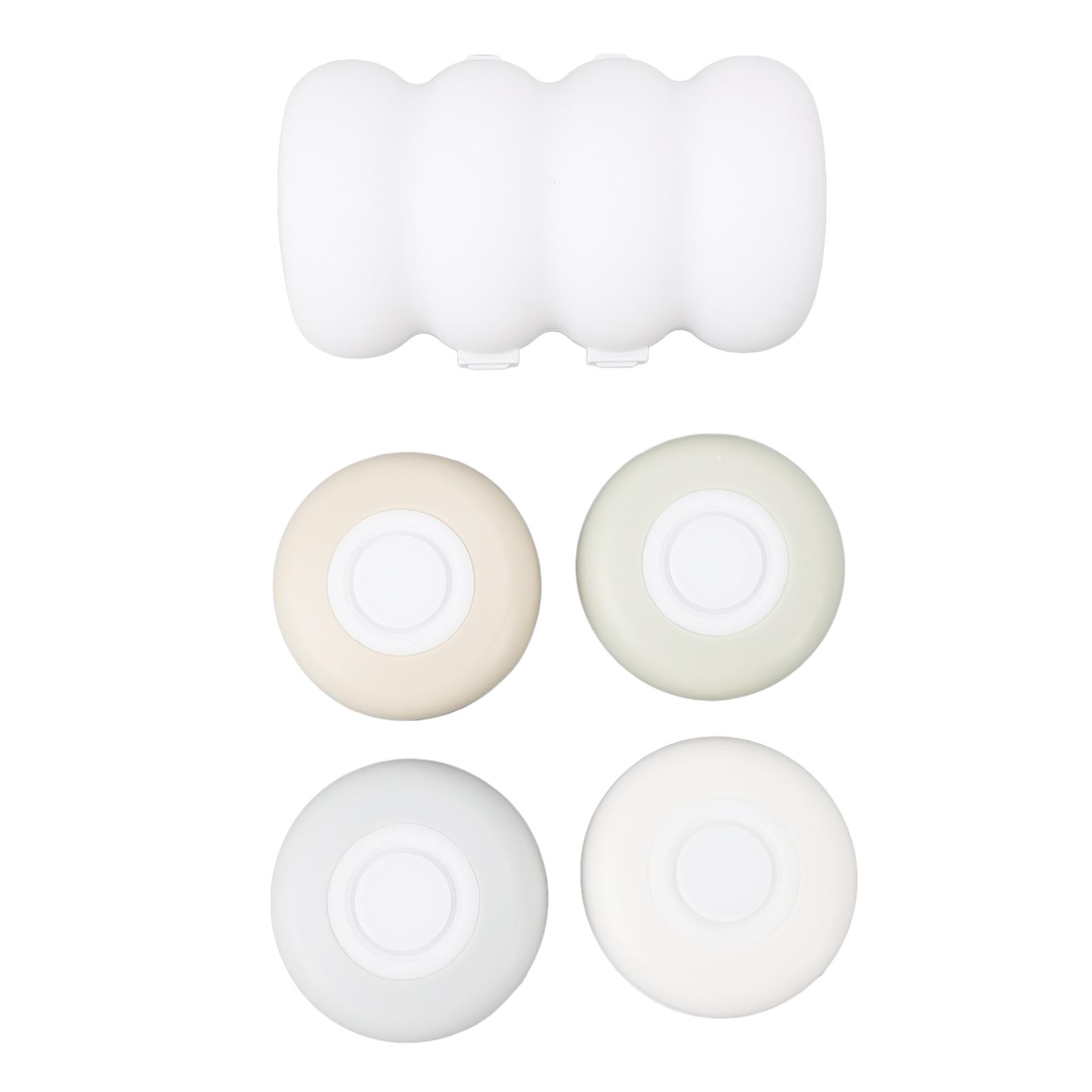 4 Stück Runde Reise-Pod Press-Typ Reise-Pods Toilettenartikel Reise Flüssigkeitsbehälter mit Etui für Dusche