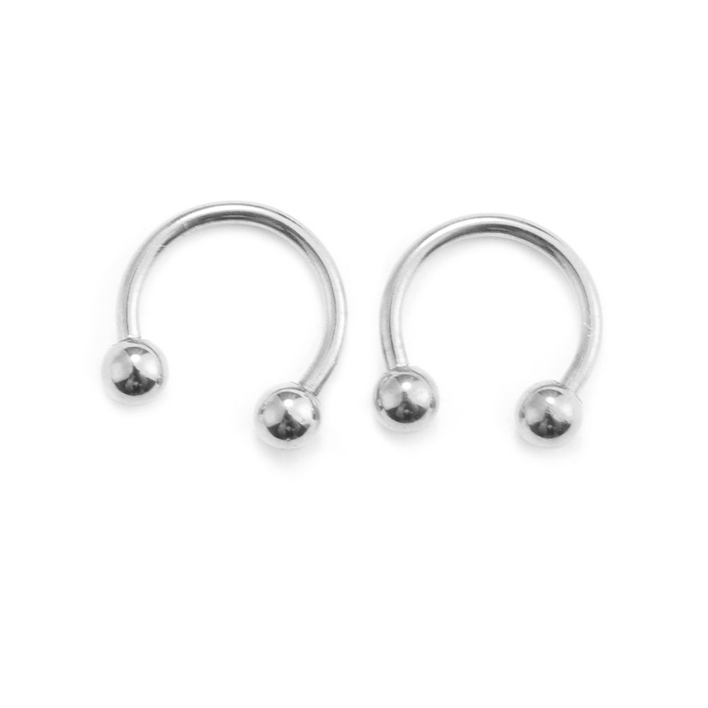 Stahl Körperschmuck Nase Septum Ring Hufeisen Ohr Piercings Hip Hop Lip Nippel Augenbraue Lobe Ringe Silver 8mm