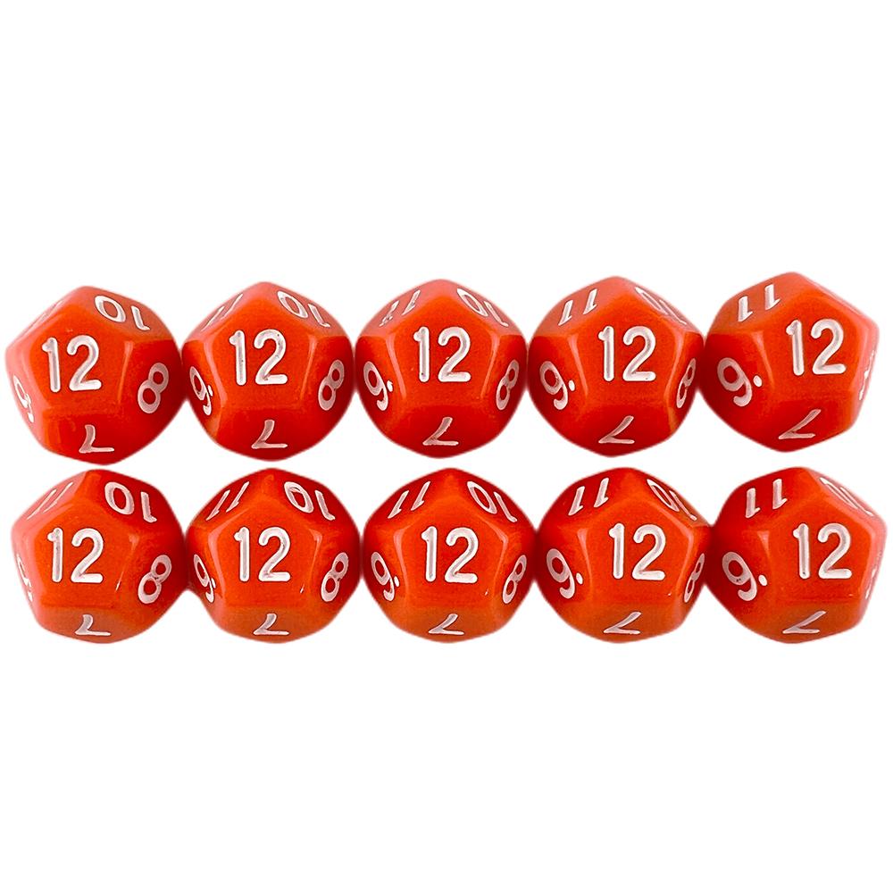 10 stücke D12 Polyedrische Würfel Set DND RPG Spiel Würfel für Rolle Spielen Würfel Spiel Magie Versammlung Tisch Spiel Requisiten orange