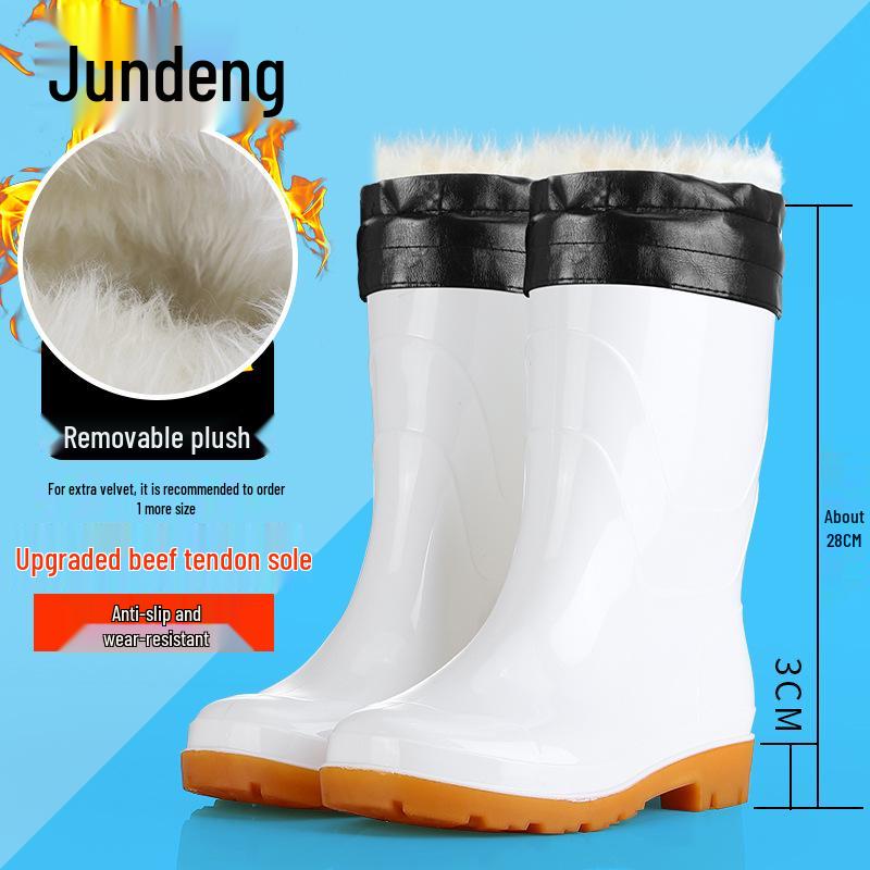 Militärstiefel aus rutschfestem weißem Gummi für Damen und Herren - Verdickte Wathose-Arbeitsschuhe 36