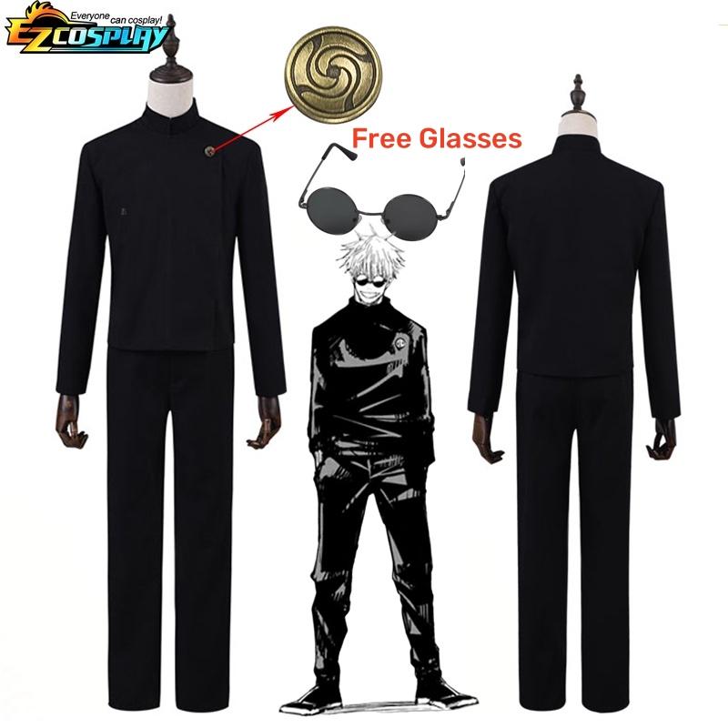 Geto Suguru Cosplay Anime Jujutsu Kaisen Cosplay Erwachsene Herren Hemd Hosen Perücke High School Halloween Uniform Komplettset S black
