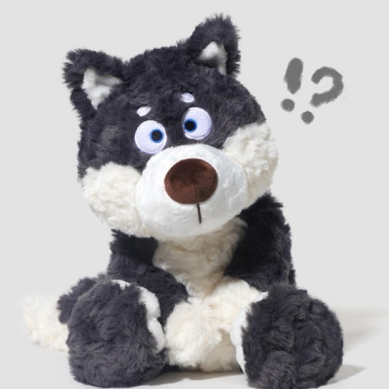 38cm Süßes Graues Wolf Plüschtier Stofftier Wolf Super Weiches Kuscheltier Puppe Begleiter Schlafspielzeug Heimdeko Kinderspielzeug Geburtstagsgeschenk 38cm