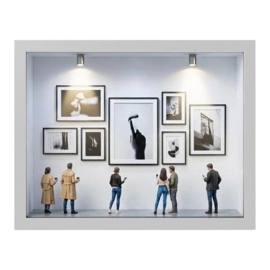 Aufleuchtende DIY Mini-Museum Silhouette Box Personalisierte Erinnerungs-Vitrine Schattenbox Rahmen-Set mit Mini-Fotorahmen weiß