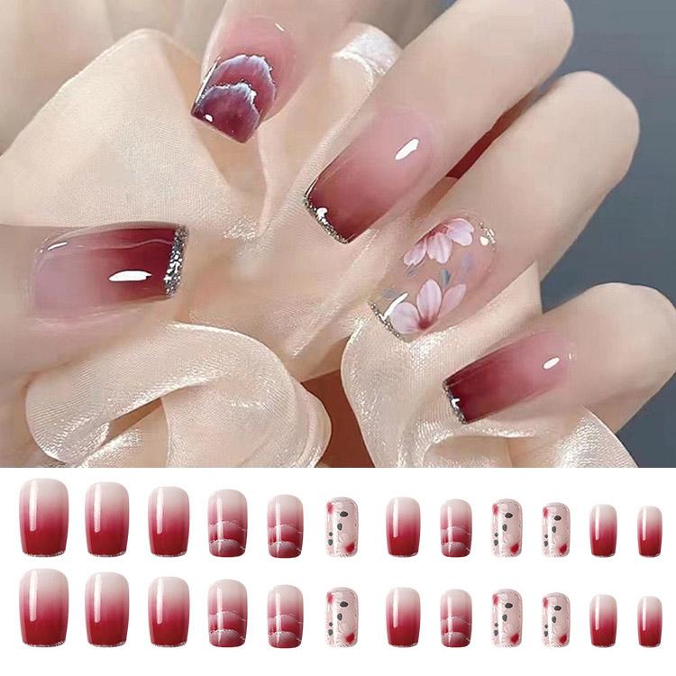 24 Stück künstliche Nägel, mikroklar, niedlich, künstliche Nägel zum Aufdrücken, Kunstdekoration