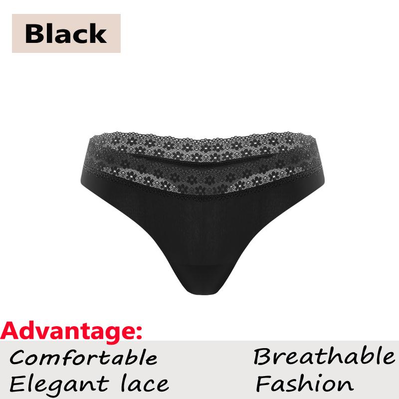 FINETOO 1 Stück Damen Übergröße Spitze Taille Nahtlose Unterwäsche, Weich, Bequem, Modisch, Atmungsaktiv, Schnelltrocknend Süße Unterwäsche S-XXL XL schwarz