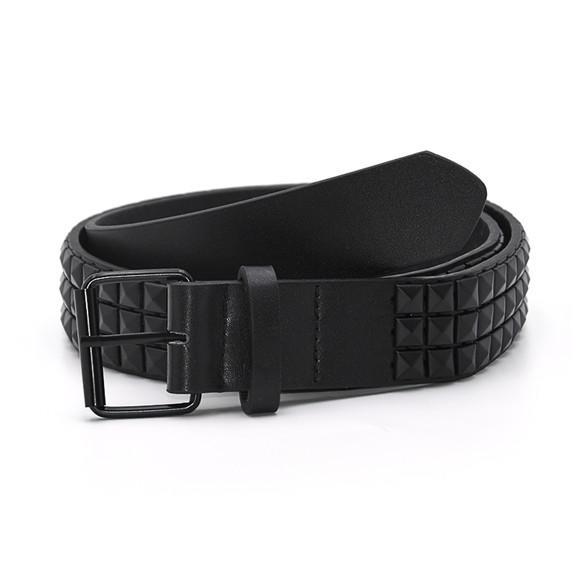 Punk-Stil Gürtel Metall Quadratperle Nieten Gürtel für Männer und Frauen KTB One Size schwarz