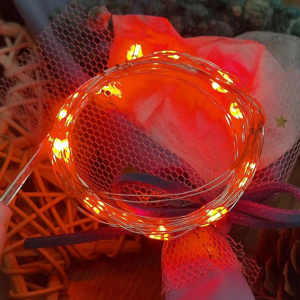 5M 10M LED USB Kupferdraht String Fairy Lichter Weihnachten Hochzeit Mini LED Lampen Led Strap Licht 2M 20leds【USB】 rot
