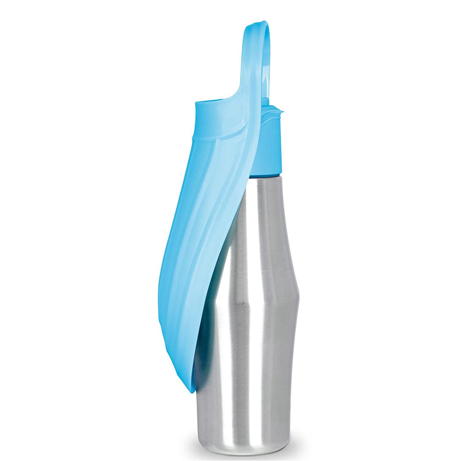 Wasserflasche Tragbares Hundezubehör Hundewasserspender – Edelstahl-Reisebecher für Haustiere im Freien hellblaue