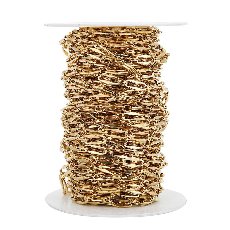 8mm Edelstahl Rechteckschnalle Diamantkette: Handgefertigtes Hip-Hop-Herrenschmuck-Accessoire 8mm Width, 1m Length