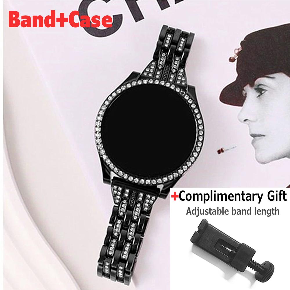 Diamantarmband + Hülle für Samsung Galaxy Watch 7 4 5 6 40 mm 44 mm Bling-Hülle + Schmuck-Edelstahlarmband für Galaxy Watch 6 5 4 Displayschutzfolie galaxy watch 5 44mm schwarz
