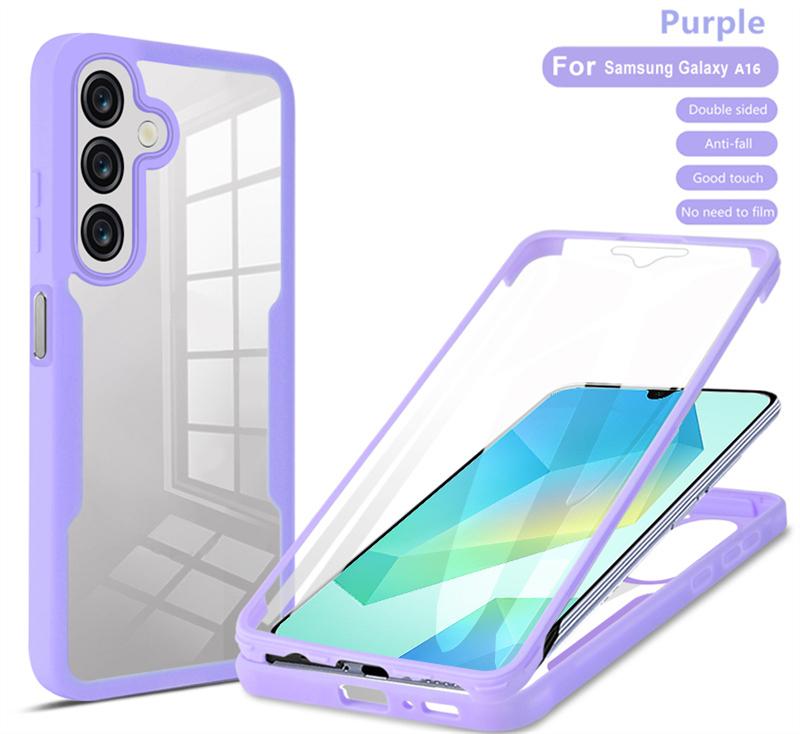 360 Ganzkörperschutzhülle für Samsung Galaxy A16 A26 A36 A56 Displayschutzfolie Handyhüllen für Samsung Galaxy S25 Ultra Hülle For Samsung A36 violett