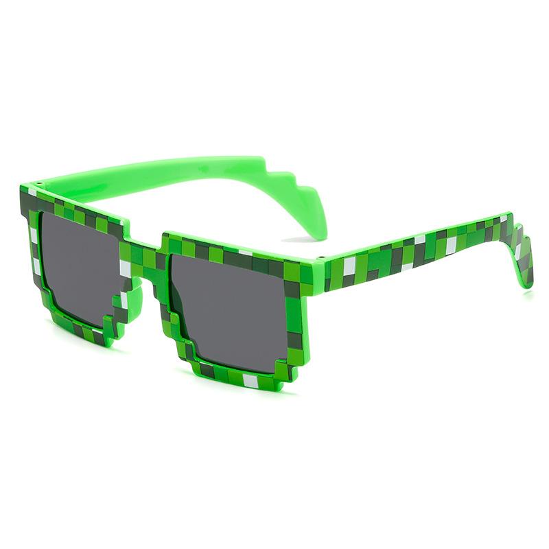 Neue Mode Sonnenbrillen Sale Sonnenbrille Creeper Brille Neuheit Mosaik Lustige Brille Jungen Mädchen Pixel Brille green