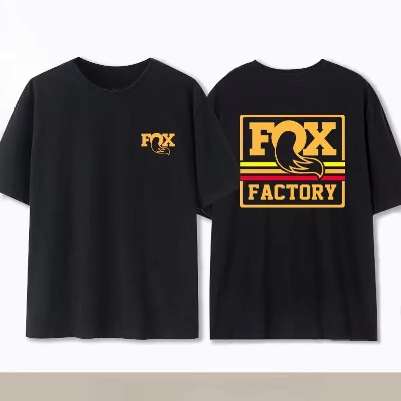Sommer Baumwolle Fox Racing Cross-Country Mountainbike Gedenk Oversized T-Shirt Hohe Qualität Mode Herren Damen Kurzarm Rundhals Oberteil M beige