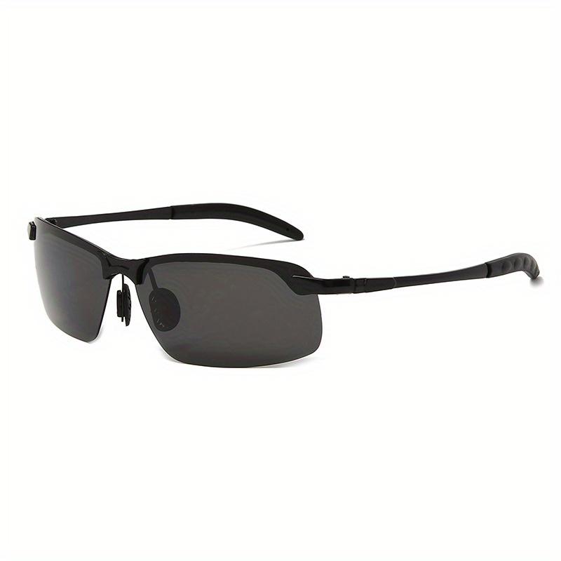 Polarisierte Sonnenbrille für Herren und Damen, Vintage-Sonnenbrille aus Metall, blendfreie Sonnenbrille, für Freizeitfahrten, Tag- und Nachtsichtbrille, Fahrerbrille schwarz