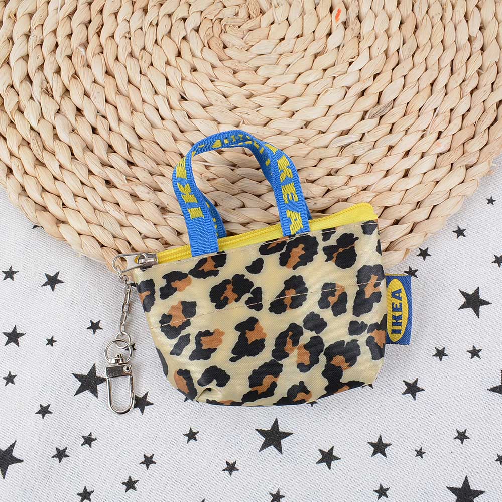Damen-Geldbörse, Mini-Geldbörse, Geldbeutel, Schlüsselanhänger, Kartenhalter, kleine Tasche mit Reißverschluss, blaue Farbe, Geldbörse mit Reißverschluss 1pc Leopard