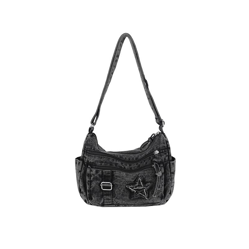 Casual Neue Mode Denim Frauen Tasche Dame Handtaschen Schulter Messenger Bag Jeans Frauen Schulter Taschen Damen Tote Tasche Cowboy Taschen schwarz