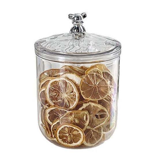 900/1400 ml transparentes, versiegeltes Glas mit Bärengriff, luftdichter Deckel, großes Fassungsvermögen, multifunktionaler Behälter für Trockenwaren, Nüsse, Getreide, Müsli, Gewürze, Teeblätter 1400ml