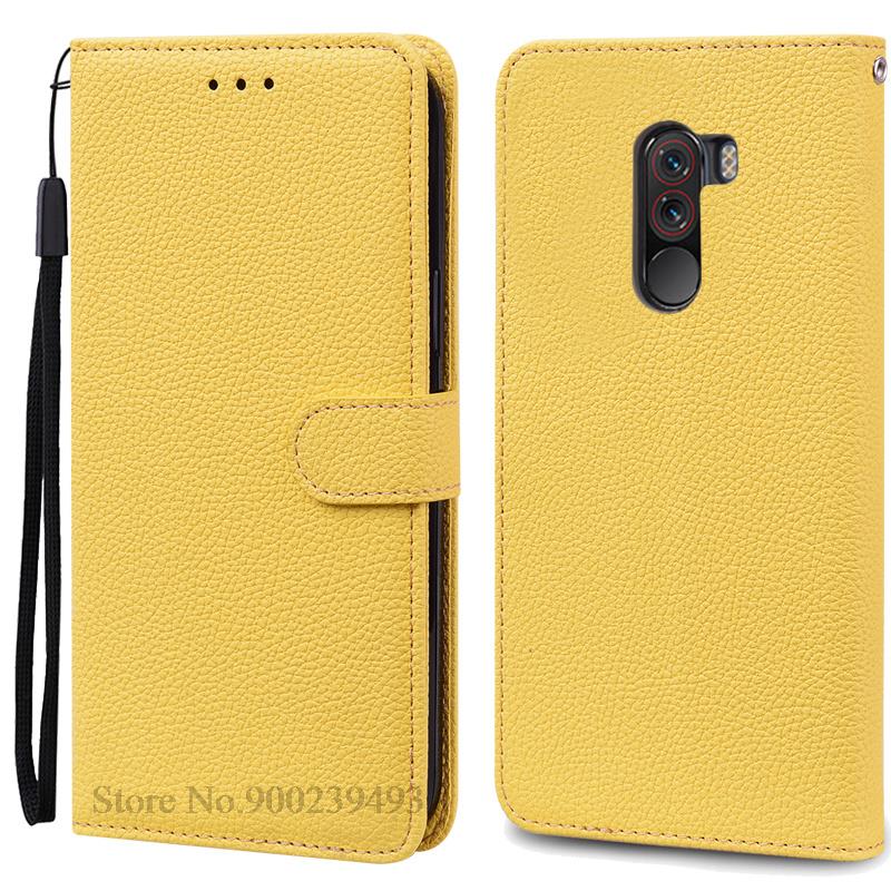 Für Xiaomi Pocophone F1 Fall Stoßfest Brieftasche Flip Fall Für Poco F1 Abdeckung Xiaomi Mi Poco Telefon F1 Poko F1 pocoF1 Telefon Fällen Pocophone F1-Poco F1 gelb