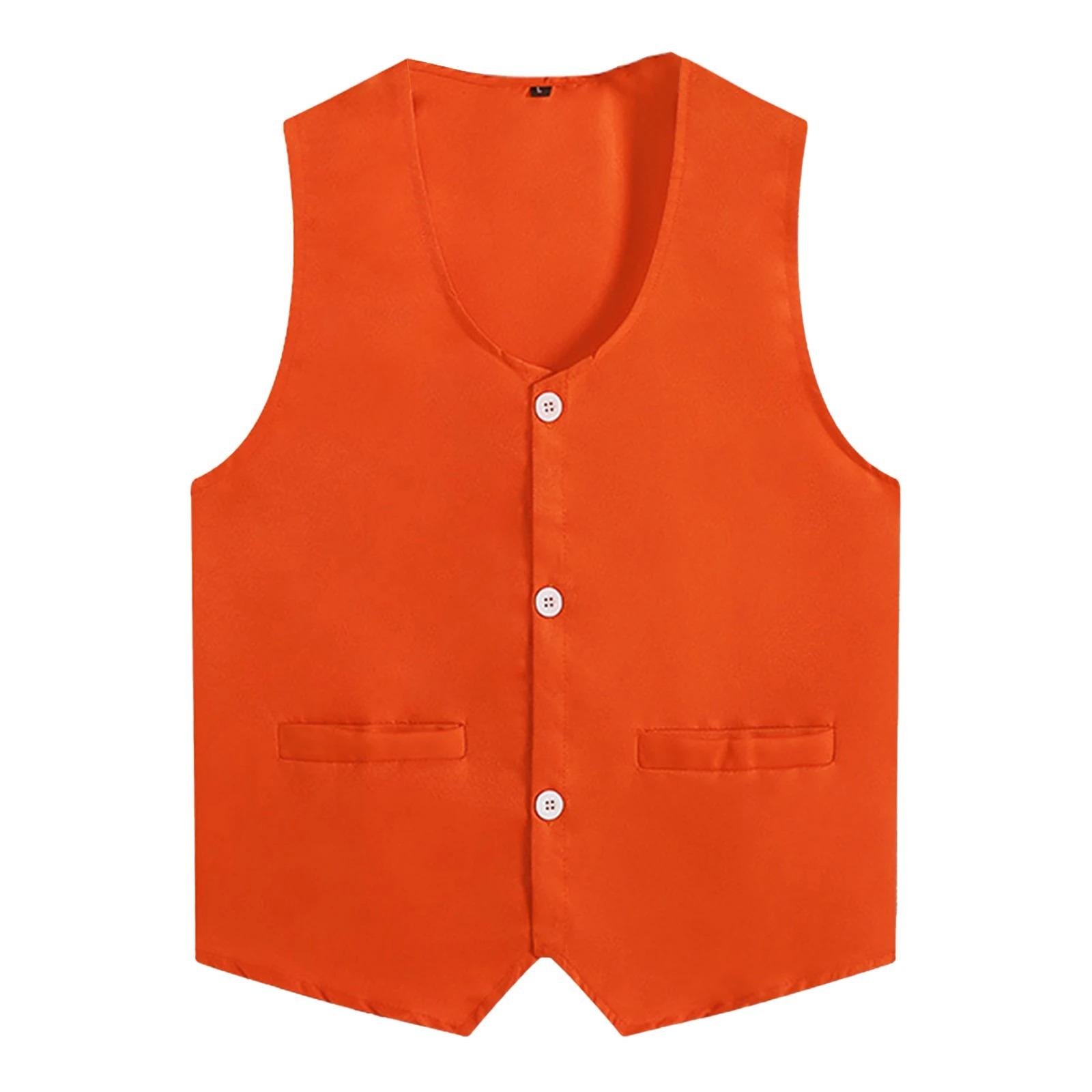 Herren Damen Weste Kellner Oberteil Oberbekleidung Weste Freiwilligenuniform Barkeeper L orange