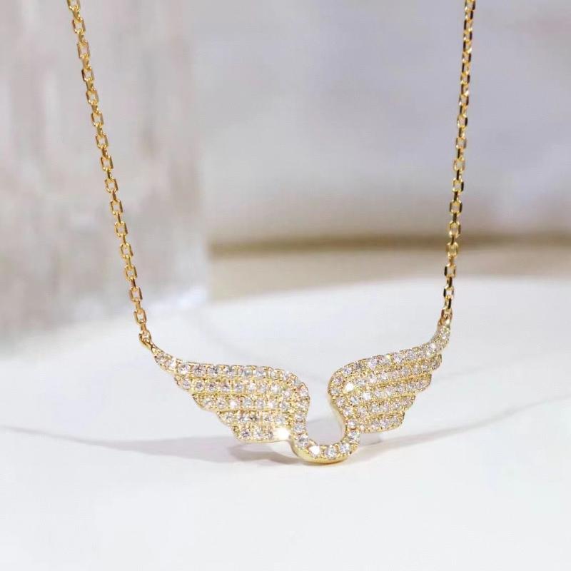 Engelsflügel Anhänger Halskette Y2K Funkelnde Flügel Schlüsselbein Kette Elegantes Schmuck Accessoire Für Frauen Hochzeit Party Choker gold