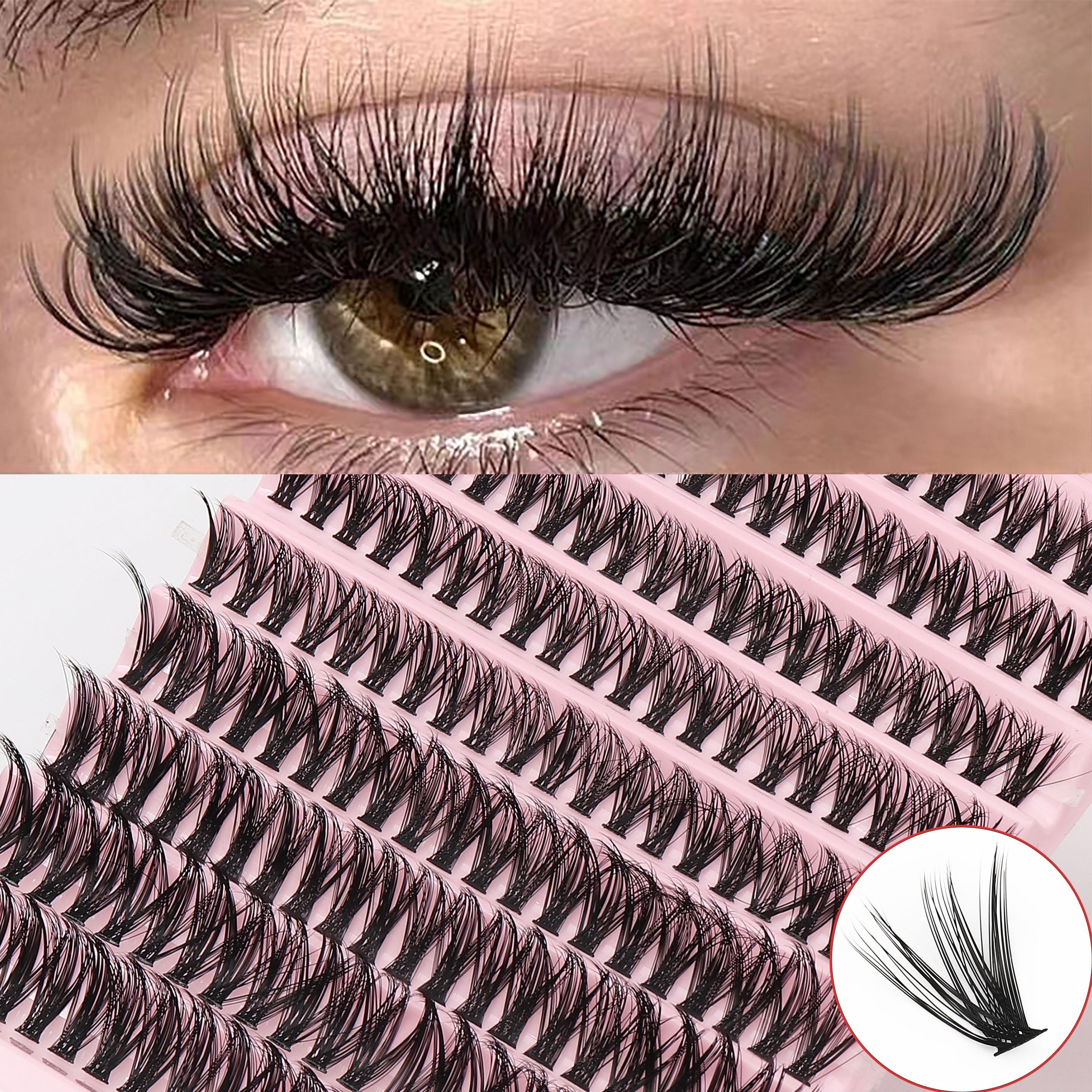 200 Stück Nerzhaar-Cluster-Wimpern, 3D-Volumen-DIY-Extensions für leichtes/starkes Make-up, natürlicher Look, individuelle falsche Wimpern für Alltag und Party 40D