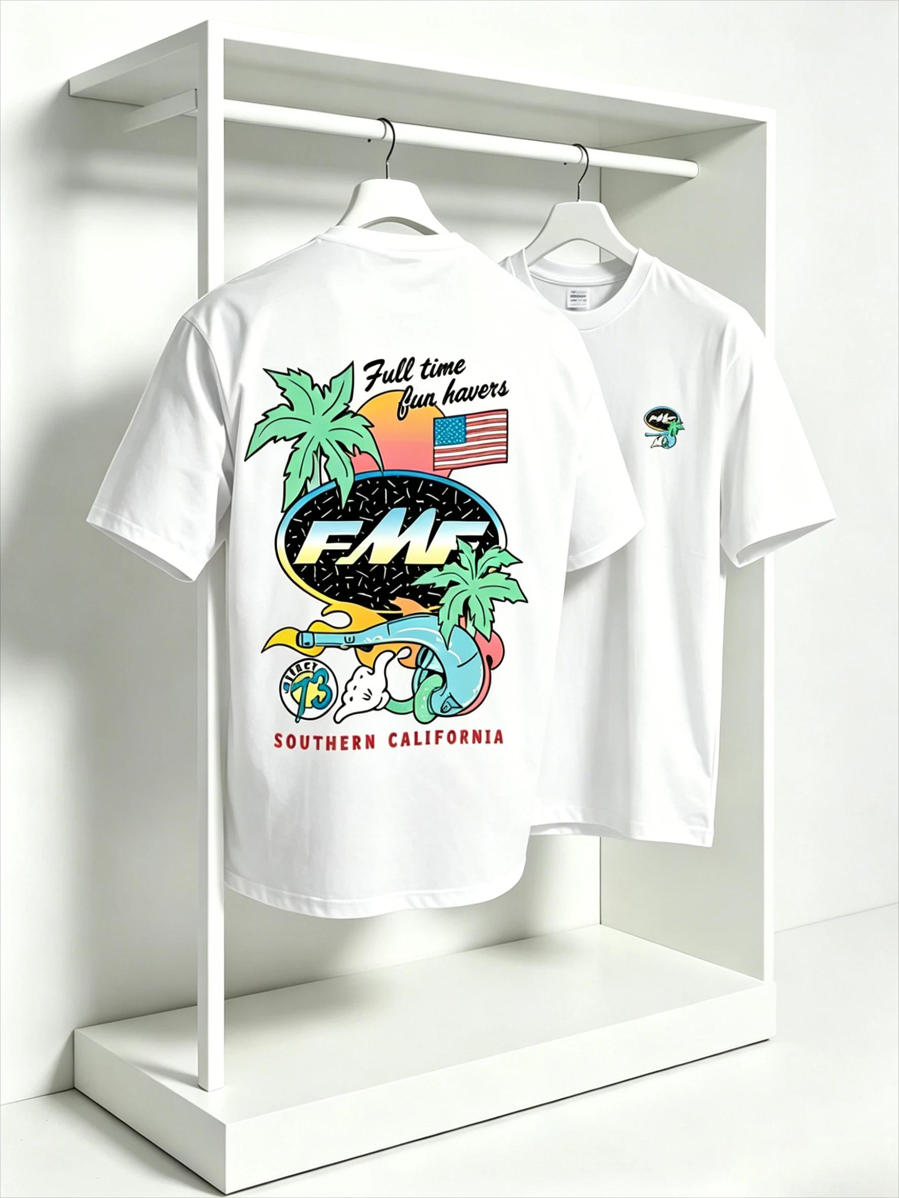 Fmf Ride Bad Fast Motocross T-Shirt Für Unisex 100% Baumwolle Dirt Bike Racing Grafik-T-Shirt Lässig Kurzarm Weiß 2026 Neu 3XL white