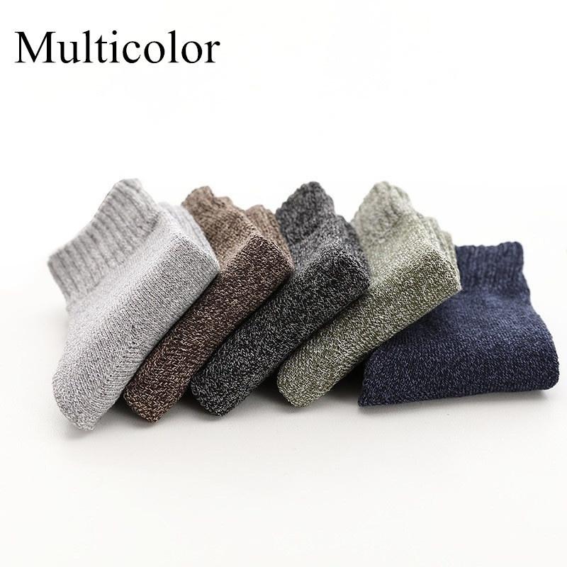 5 Paar superdicke Woll-Kaschmir-Socken halten warm, Merinowolle-Kaninchen-Socken, Herbst und Winter, lässige kältebeständige Socken für Männer und Frauen bunt