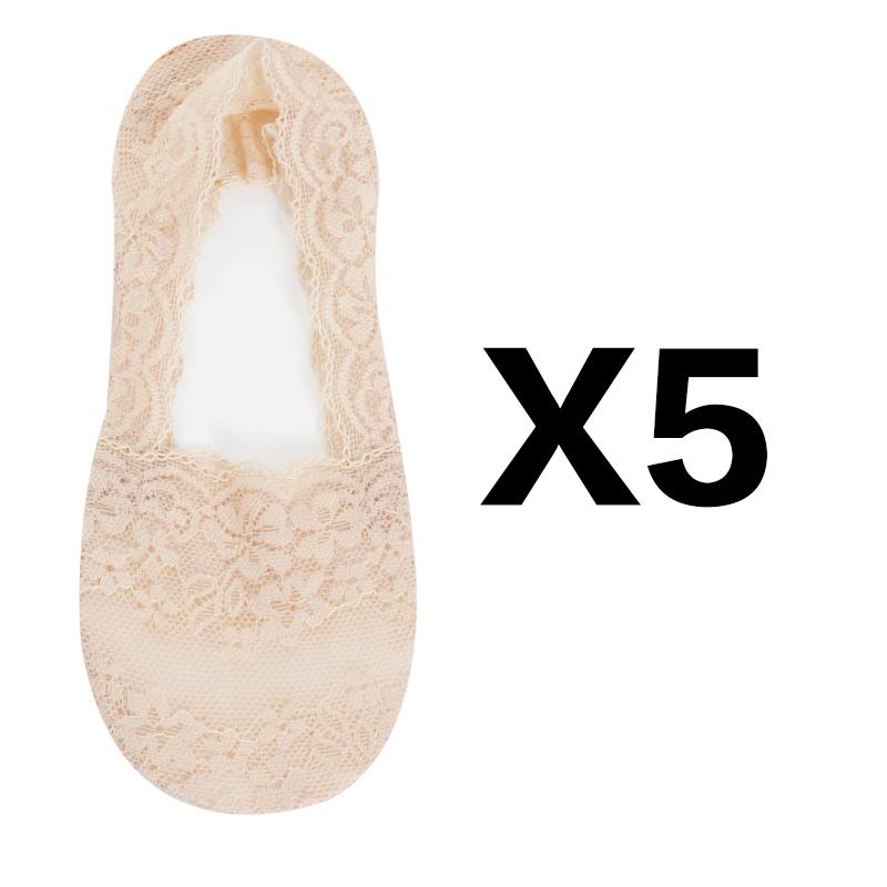 5 paar Sommer Frauen Socken Hausschuhe Nicht-slip Atmungsaktive Spitze Spitze Unsichtbare Socke Sexy Nicht-slip Kühlen Dünnen socken Mode Socke EUR35-39