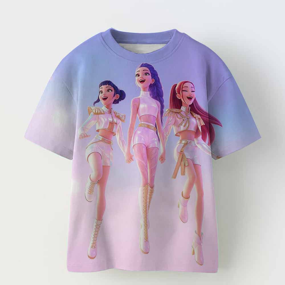 Kpop Dämonenjäger Kinderbekleidung Kurzarm T-Shirt Niedliches Kpop Dämonenjäger T-Shirt Harajuku T-Shirt für Jungen Mädchen children160