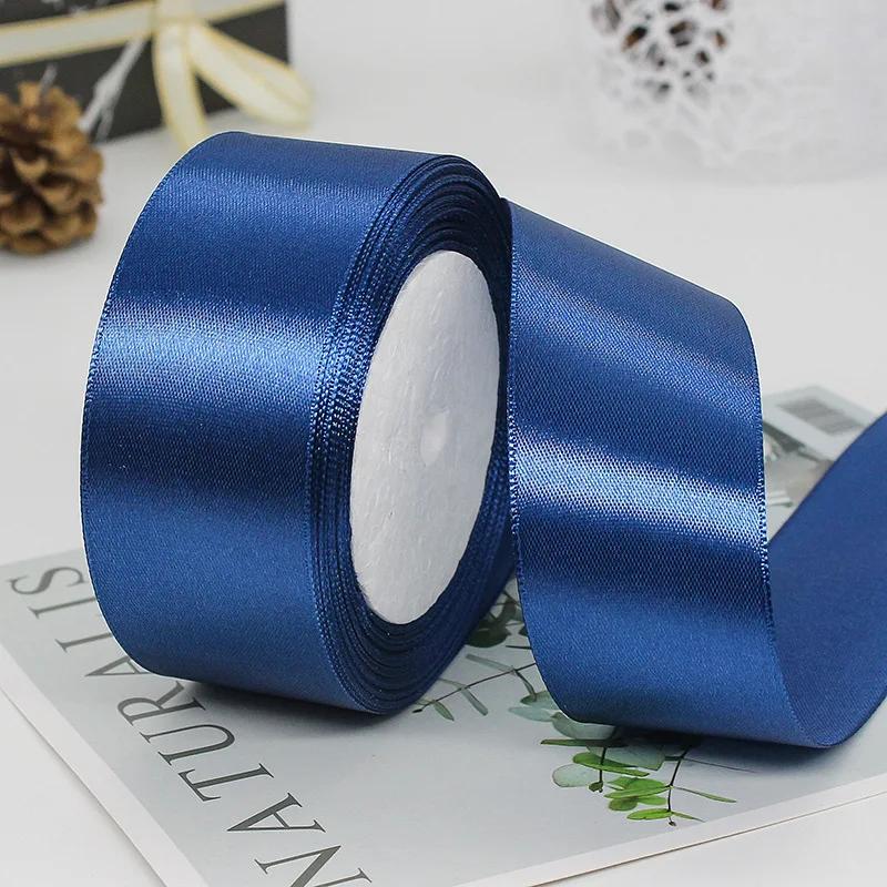 22 Meter/Rolle, 4 cm, Satinbänder, Basteln, Schleifen, DIY, Geschenkpapier, Weinrot, Orange, Gelb, Grün, Blau, Lila, Schwarz, Grau, Gold, Weiß, Bänder ribbon 40mm blue