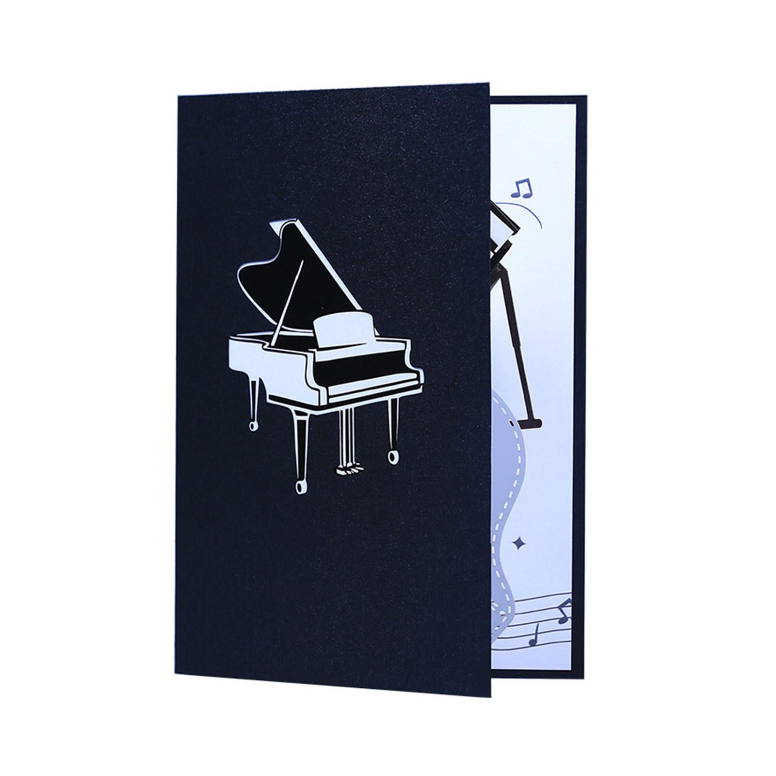 Kreative 3D-Piano-Pop-Up-Grußkarte. Zarte, handgefertigte 3D-Piano-Popup-Karte. Grußkarte für die Dekoration zu Hause oder im Büro.