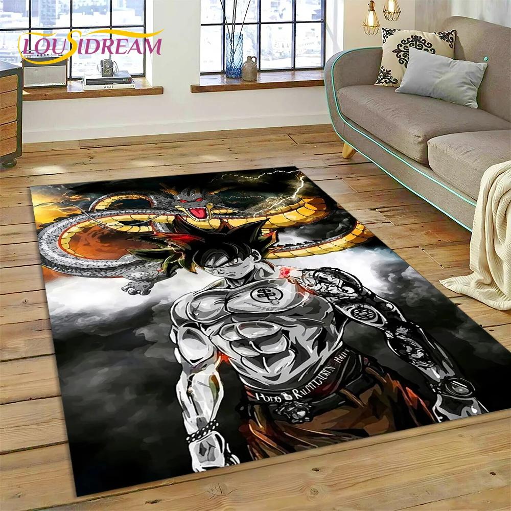 Anime 3D D-Dragon-Ball Japan Cartoon-Teppich für Wohnzimmer, Schlafzimmer, Dekoration, Bodenmatte, rutschfeste Dekoration für Sofa, Fußmatte 100cmx120cm