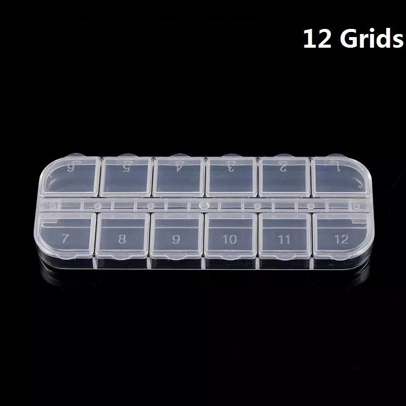 56/48/32/12 Steckplätze Kunststoff 5D Diamant Malerei Zubehör Box Perlen Display Aufbewahrungsbox für Diamant Stickerei Kreuzstich Werkzeuge 12 grids