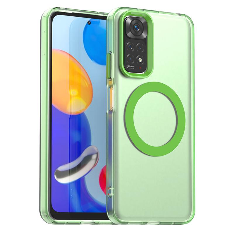 Transparente Hülle für Redmi Note 11 Hülle Redmi Note 11 11S Magnetische Adsorption Kabelloses Laden Rückseite für Redmi Note 11S Hülle Redmi Note 11S (4G) grün