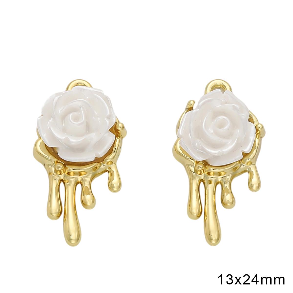 Gold/Silber Farbe Legierung Diamant Herz Rose Schmetterling Anhänger für Schmuck Machen DIY Halskette Armband Ohrring 1pcs gold