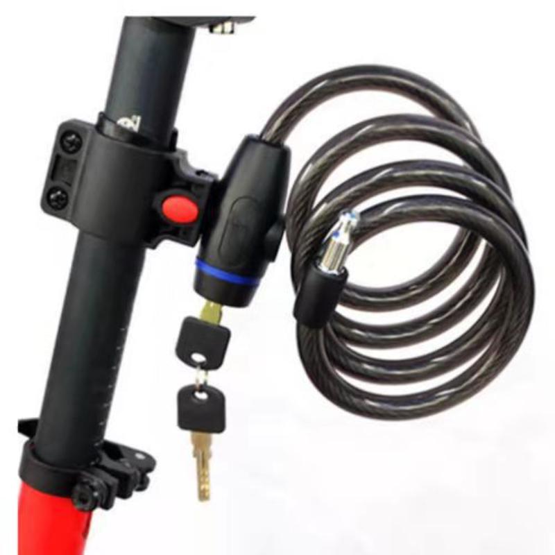 Fahrradschloss Anti-Diebstahl Mtb Rennrad Stahldraht Kettenschloss Motorradhelm Faltrad Elektroroller Sicherheitsvorhängeschloss schwarz