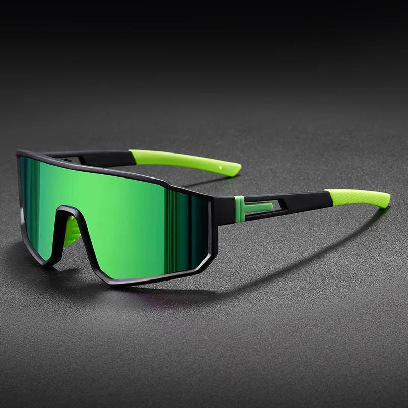 Neue Sonnenbrille mit großem Rahmen für Herren Outdoor-Sport-Sonnenbrille Damenbrille Ski-Brille UV400 grün