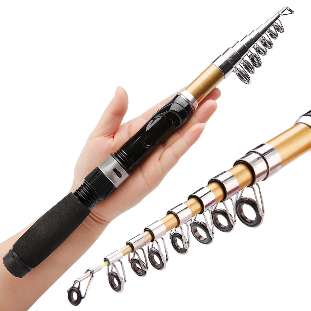 32-36cm Kurze Tasche Teleskop Angelrute Spinning Fly Carp Feeder Carbon Fiber Rock Angelrute Pesca 2,1 M 1,9 M 1,7 M 1,5 M 2.1M goldgelb