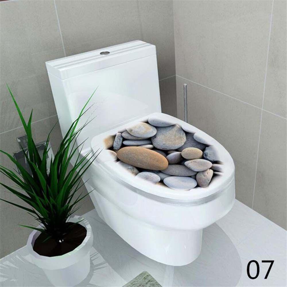 Dekoration Wasserdicht Zuhause Toilette Aufkleber Toilettensitz Aufkleber Toilettendeckel Dekoration WC Abdeckung Aufkleber 07 white